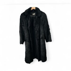Lady Spencer Elegant Full Length Fur Coat Rabbit Fur France Made in Korea VTG